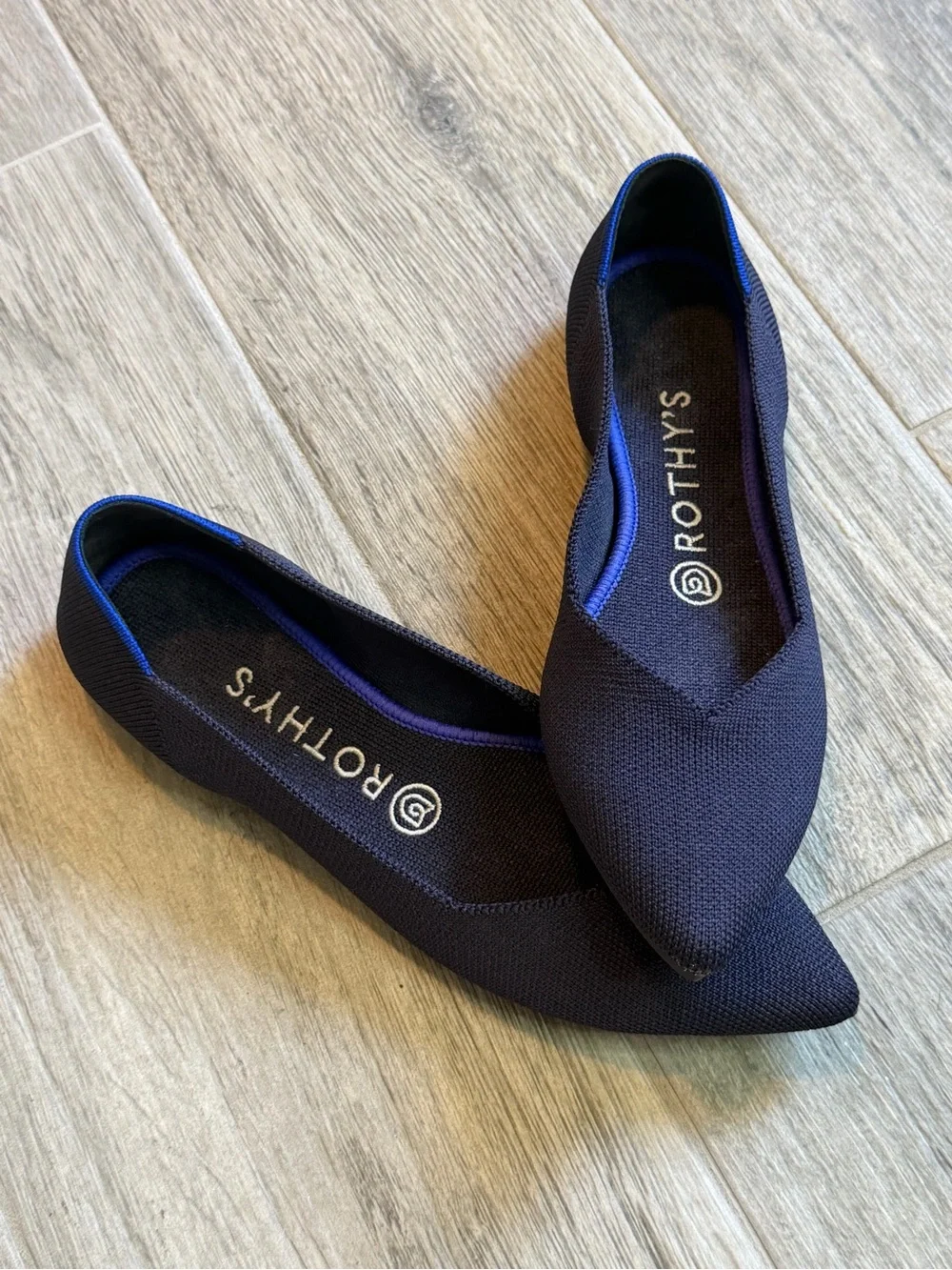 Rothy's The Point Maritime Navy Slip On Flats Ballet Shoes Women's USA Size 7.5